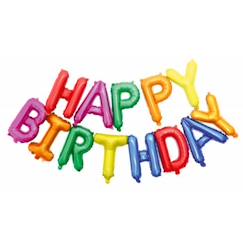 Linge de maison et décoration-Ballon Mylar Happy Birthday multicouleur