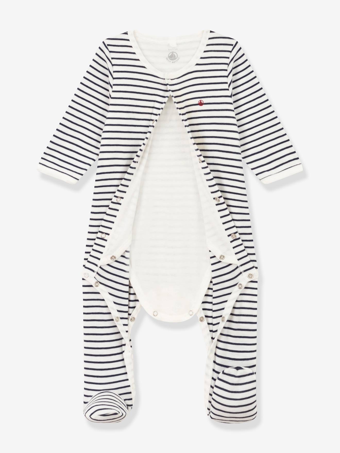 Pyjama Bébé Petit Bateau « Dors Bien » – Velours Doux, Coton Bio – Boutons-pression Devant Et Entrejambe - 7