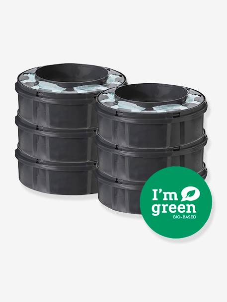 Tommee Tippee - Lot de 6 recharges pour poubelles à couches Tec et Twist & Click TOMMEE TIPPEE Sangenic en plastique recyclé gris