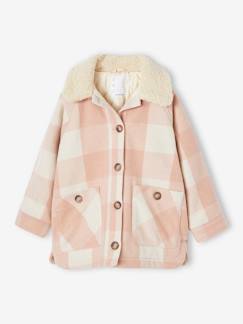 Manteau style surchemise en lainage à carreaux fille  - vertbaudet enfant