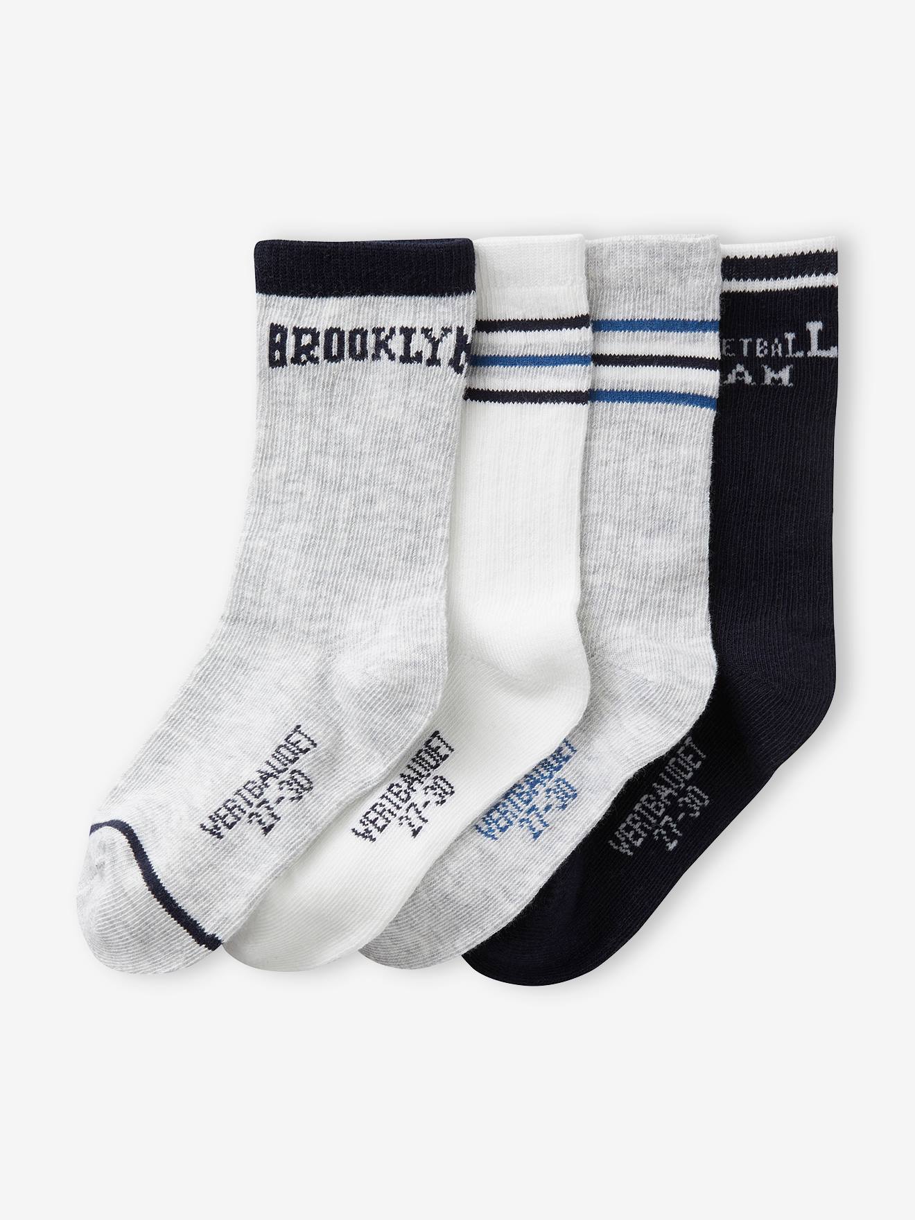 Lot de 5 paires de chaussettes sport garçon gris