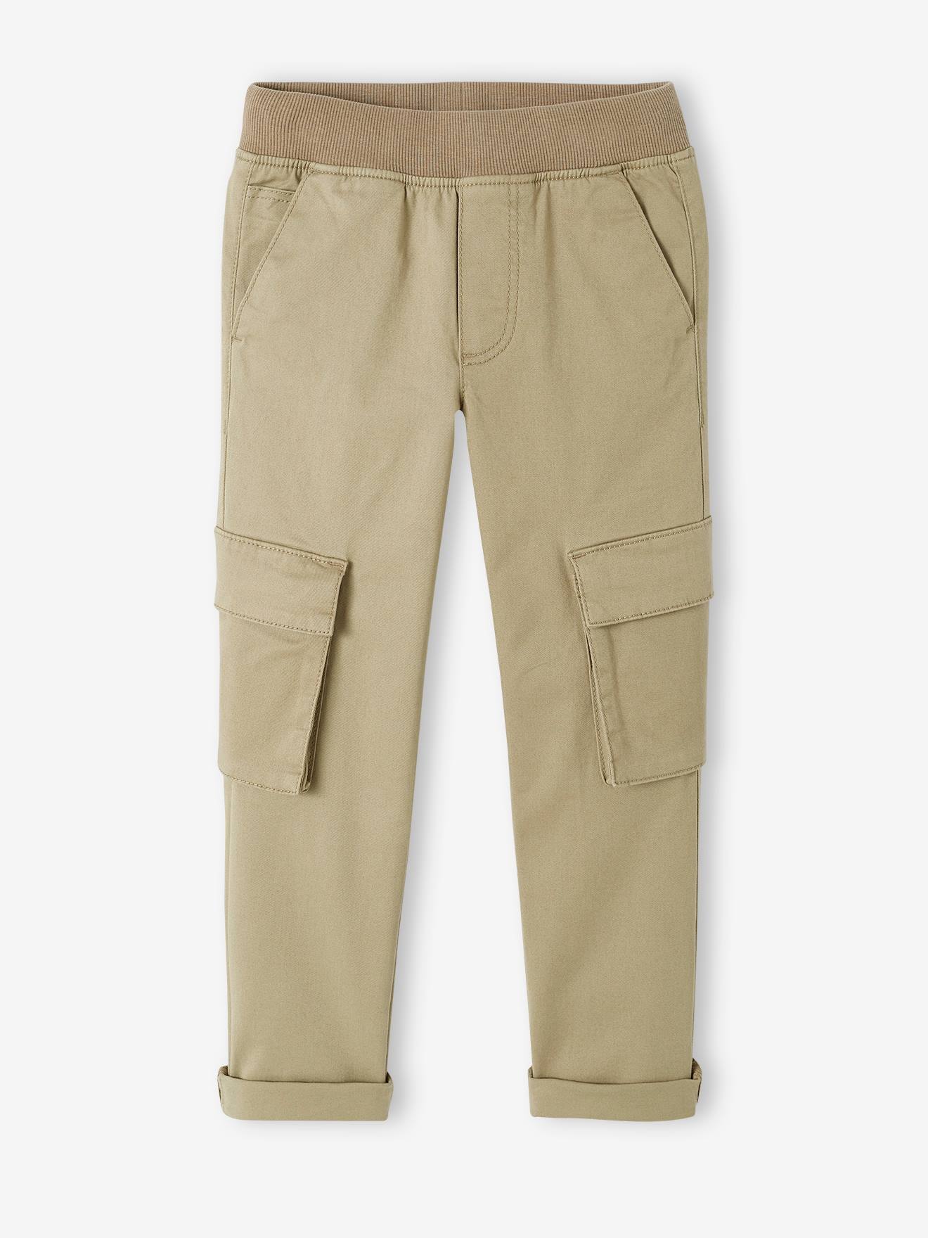 pantalon cargo droit morphologik facile à enfiler garçon tour de hanches fin bronze