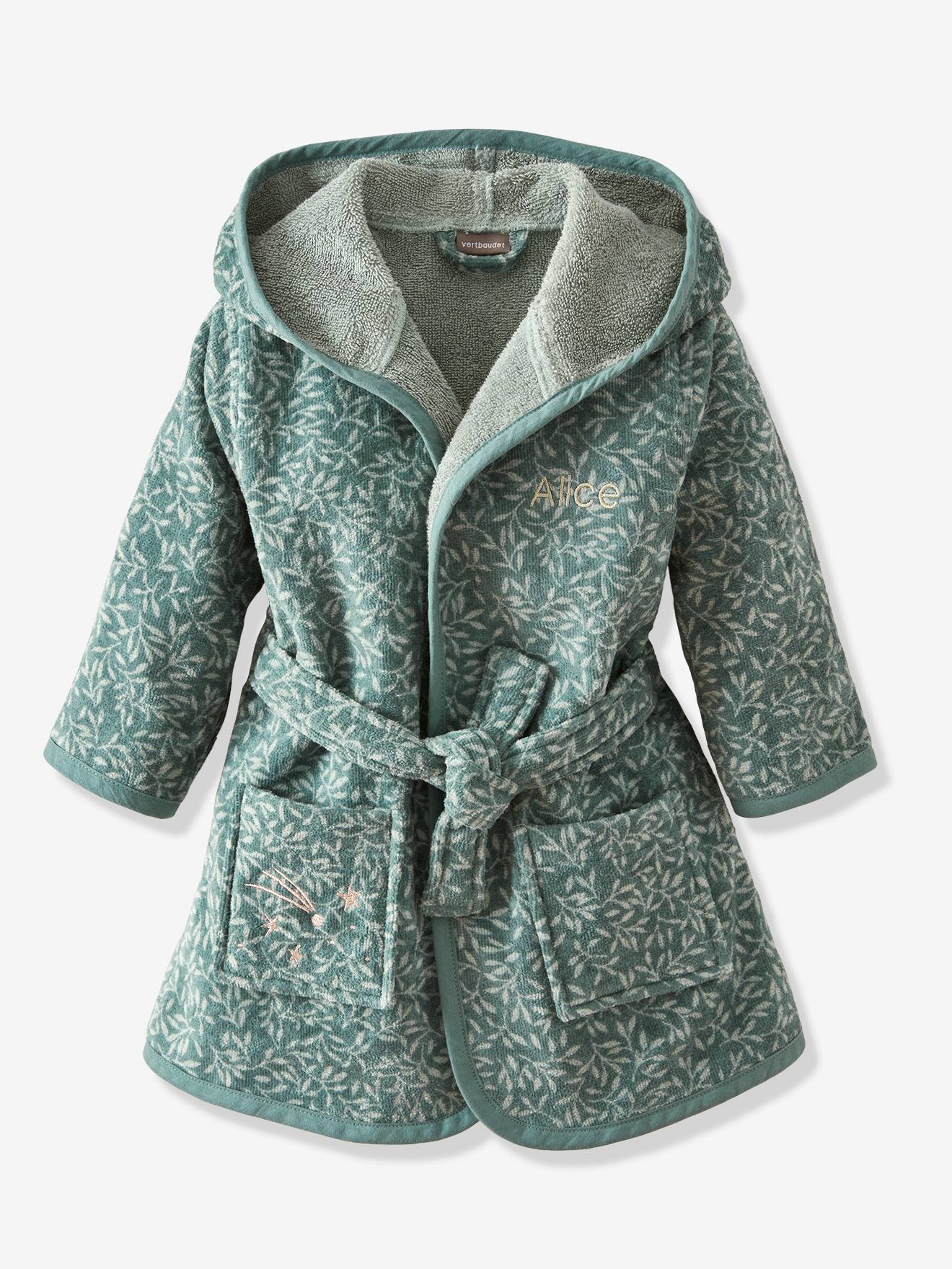 Vertbaudet - Peignoir bébé personnalisable BROCÉLIANDE vert imprimé