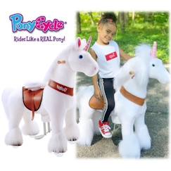 PonyCycle Modèle U Animal qui marche Peluche licorne blanche à roulettes avec frein Taille 3 pour les 3-5 ans Ux304  - vertbaudet enfant