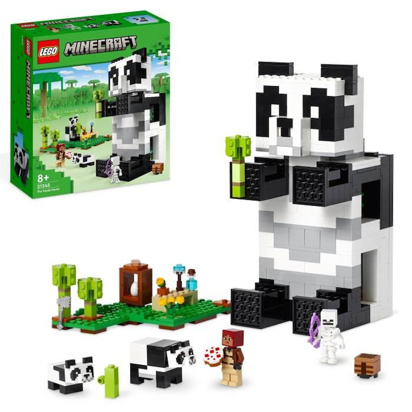 LEGO Minecraft 21245 Le Refuge Panda, Jouet de Maison, avec