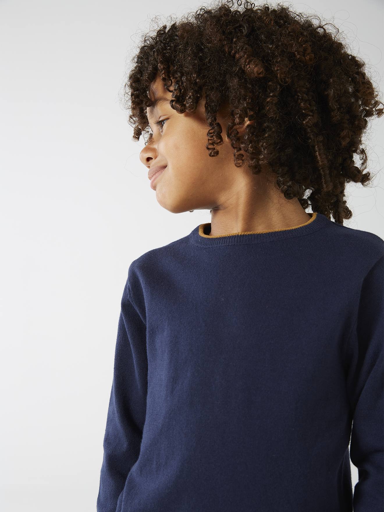 Pull couleur Basics personnalisable garçon encre