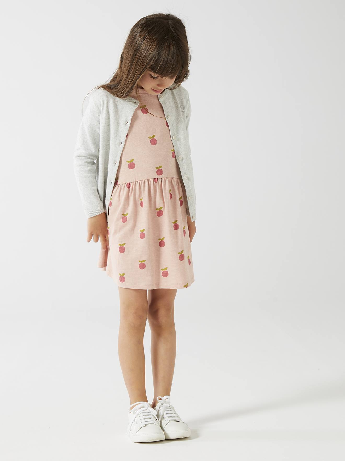 Robe Basics imprimée fille manches courtes rose poudré