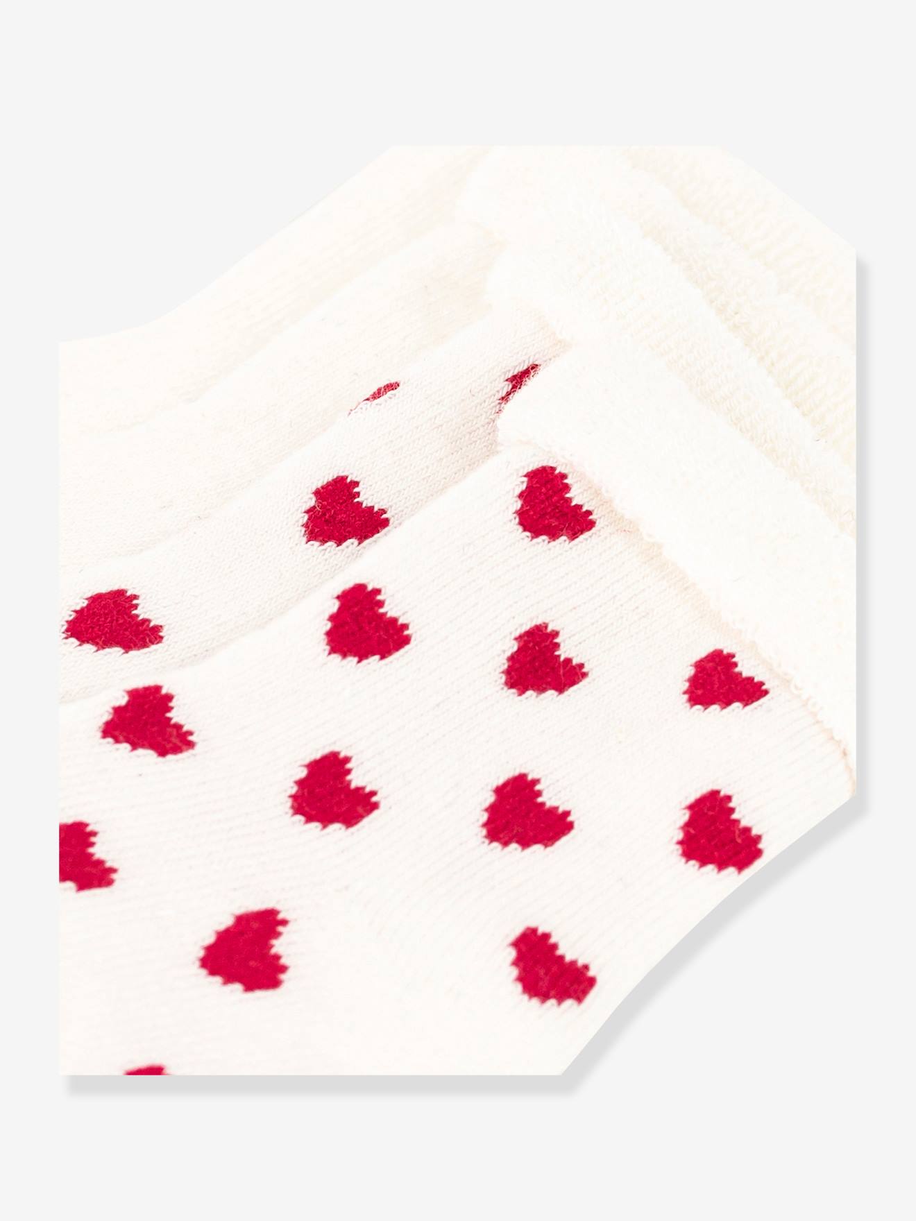 Lot de 2 paires de chaussettes bébé en tricot blanc imprimé (Petit Bateau) - Image 1