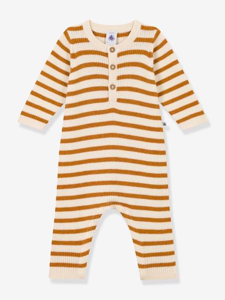 Bébé-Salopette, combinaison-Combinaison rayée en tricot bébé PETIT BATEAU