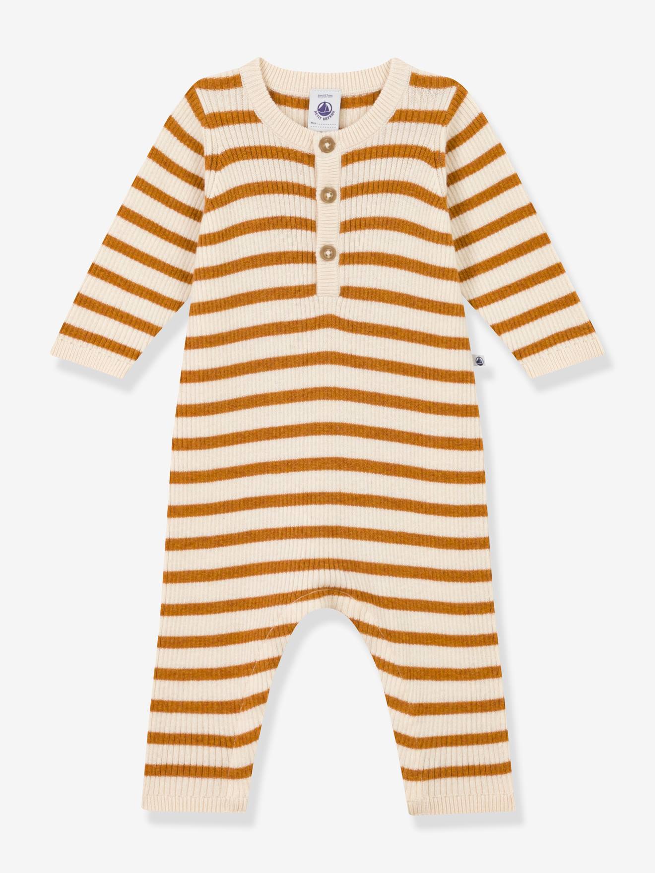 Combinaison raye en tricot bb beige 48 €