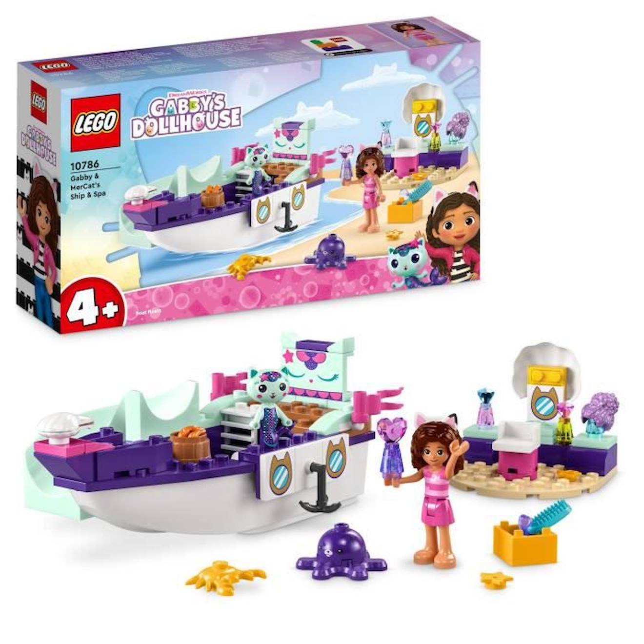 LEGO® Gabby et la Maison Magique 10786 Le Bateau et le Spa de Gabby et  Marine, Jouet avec Figurines blanc - Lego