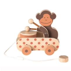 Jouet-Premier âge-Premières manipulations-Jouet en bois Egmont Toys - Paulo à tirer avec tambour - Pour enfant de 12 mois et plus