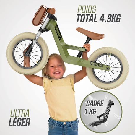Draisienne - BERG TOYS - Biky Retro Vert - Légère et Confortable - Pour Enfants de 2 à 5 ans MARRON 2 - vertbaudet enfant 