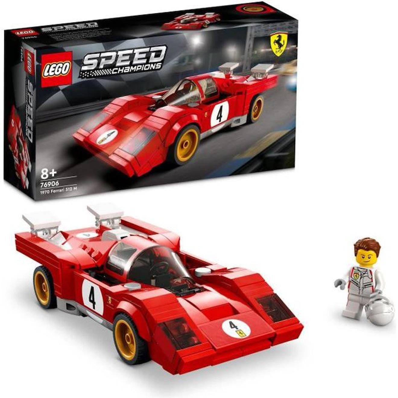 Lego® 76906 Speed Champions 1970 Ferrari 512 M Modèle Réduit De Voiture De Course, Jouet De Construc