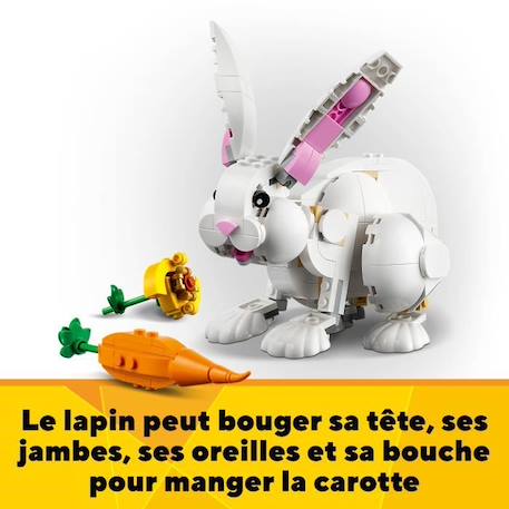 LEGO Creator 3-en-1 31133 Le Lapin Blanc, avec des Figurines Animaux Poissons, Phoques et Perroquets BLANC 5 - vertbaudet enfant 