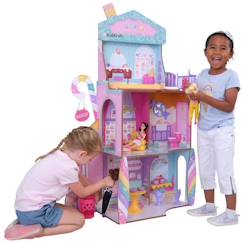 Jouet-Poupons et poupées-Poupées mannequins et accessoires-KidKraft - Maison de poupées en bois chateau Candy Castle avec 28 accessoires inclus