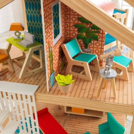 KidKraft - Maison de poupées en bois So Stylish avec 42 accessoires inclus - EZ Kraft MARRON 6 - vertbaudet enfant 