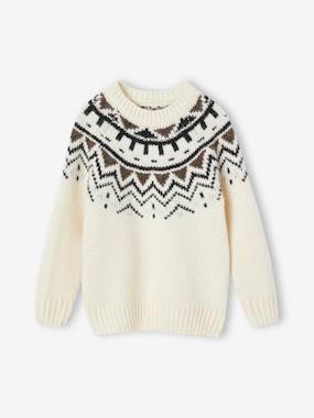 VERTBAUDET Pull à Torsades Garçon - Maille Douillette Col Rond Classique