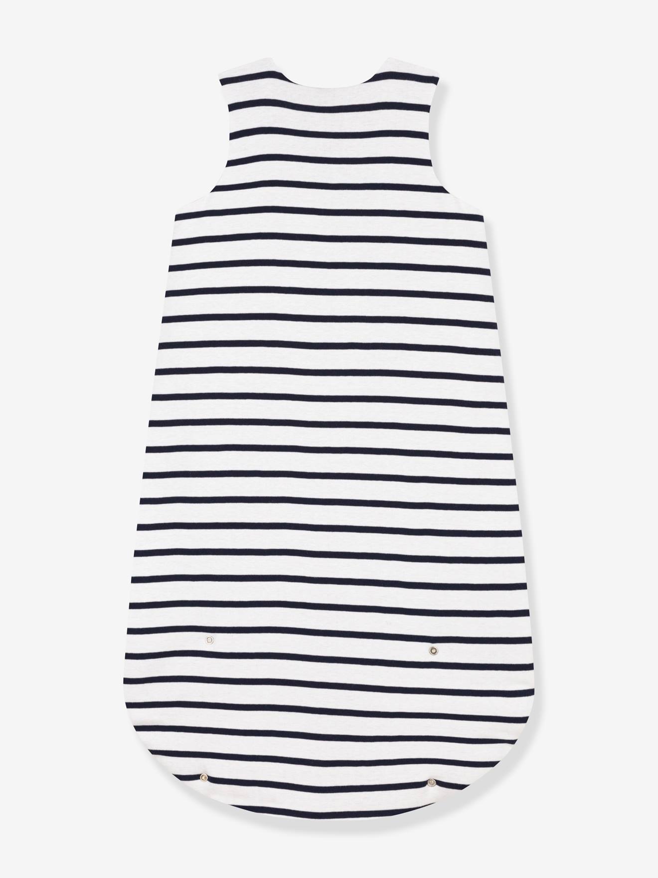 Gigoteuse à rayures en coton blanc imprimé (Petit Bateau) - Image 2