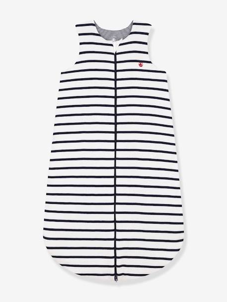 Petit Bateau - Gigoteuse à rayures en coton blanc imprimé