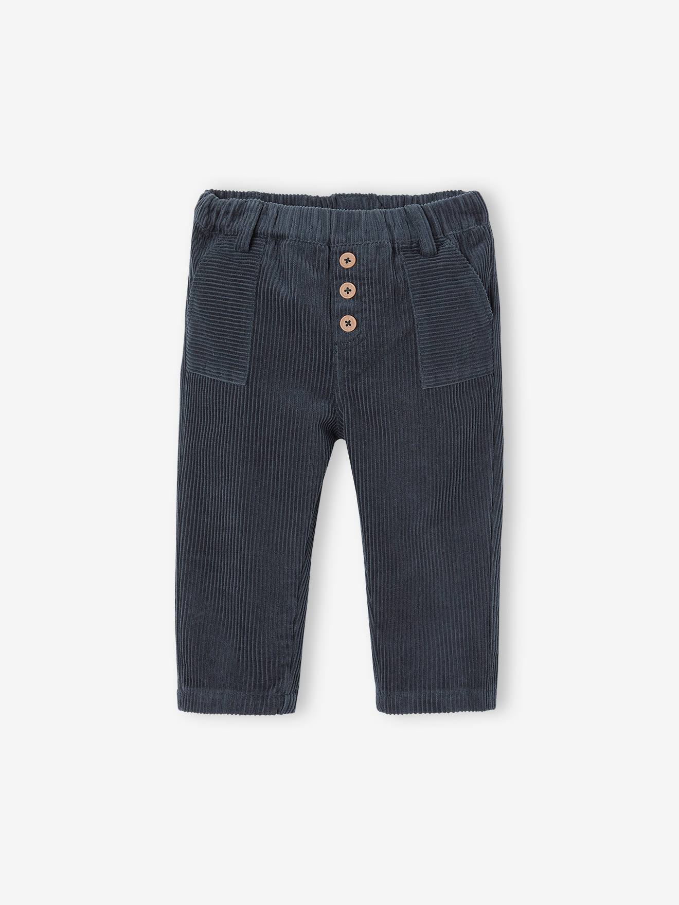 Pantalon bébé velours côtelé anthracite