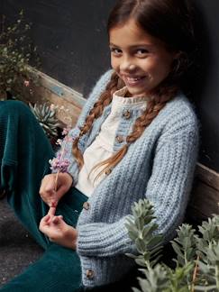 -Gilet fille loose maille mousseuse 