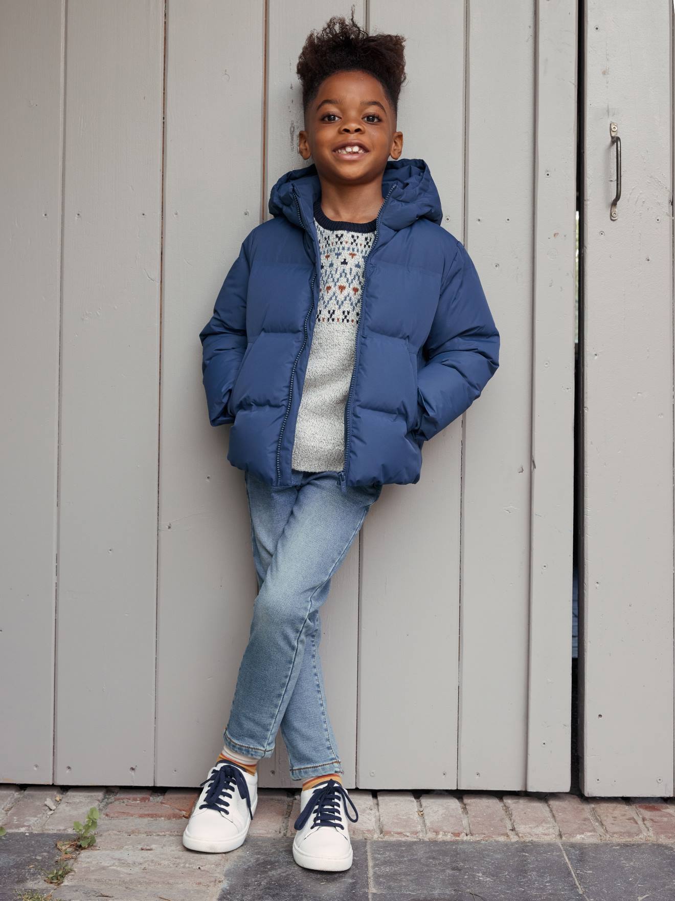 Pantalon en molleton effet denim stone