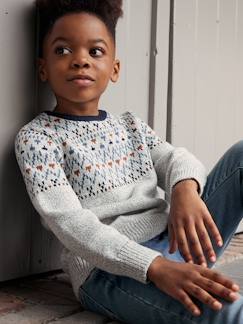 Pull jacquard mouliné garçon  - vertbaudet enfant