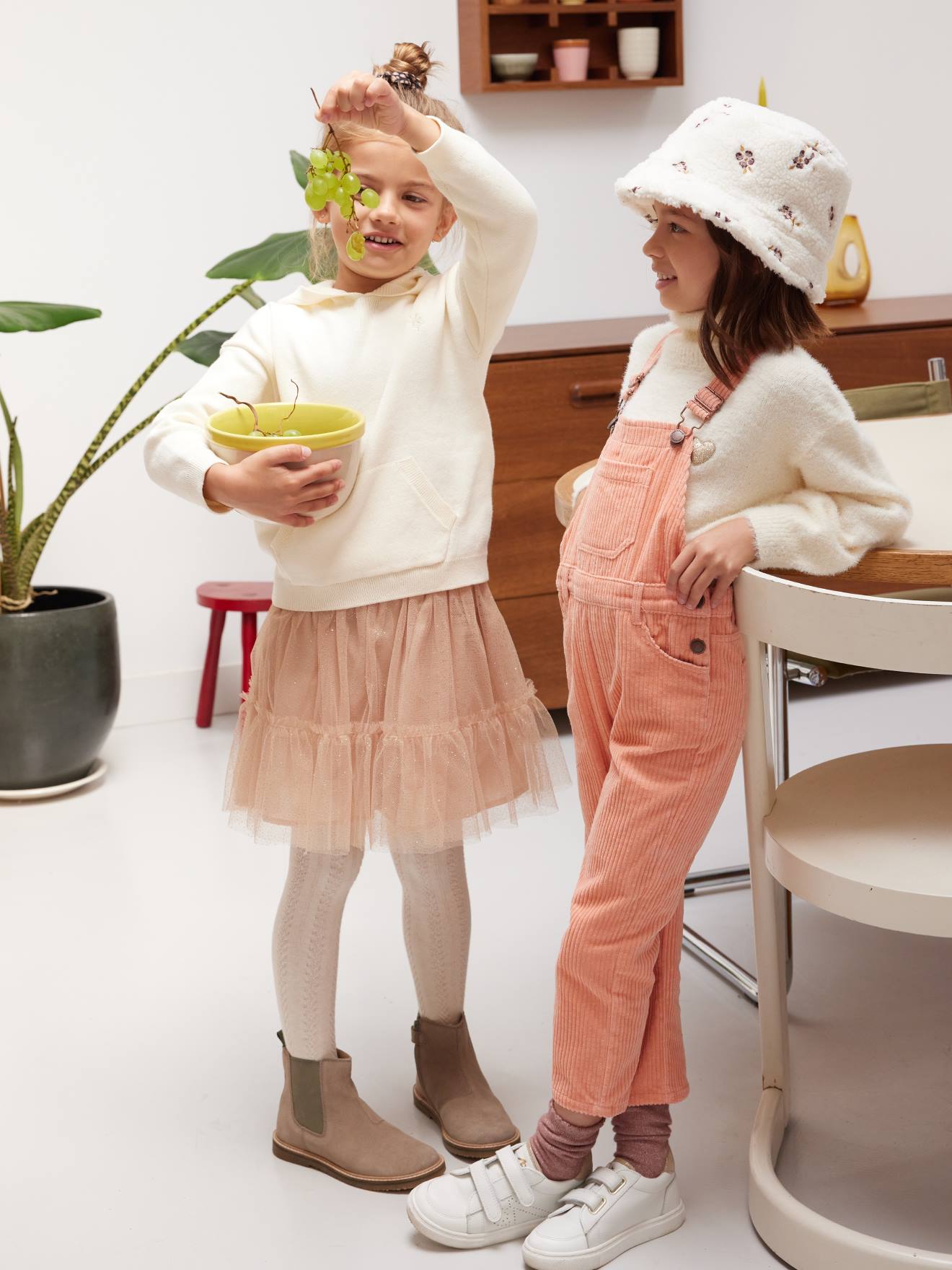 Jupon cérémonie en tulle pailleté fille beige irisé