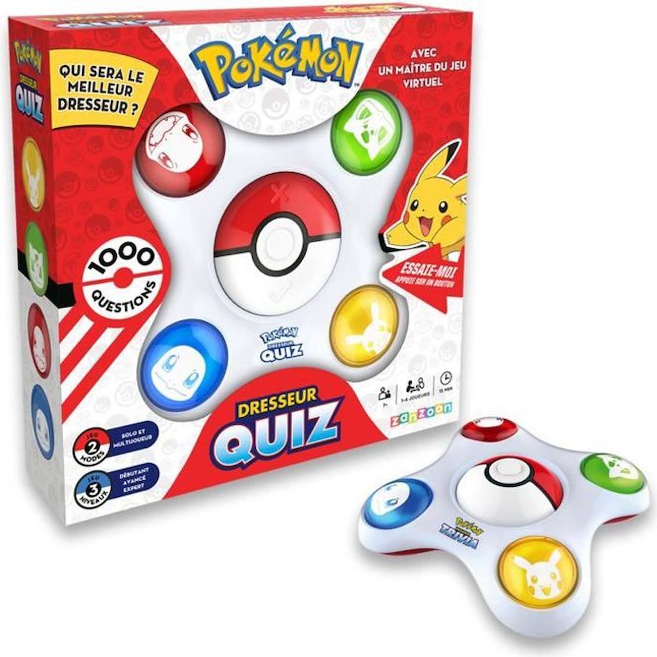 Bandai - Pokémon - Dresseur Quiz - Quiz Connaissances 100% Pokémon - Jeu Électronique Interactif - P