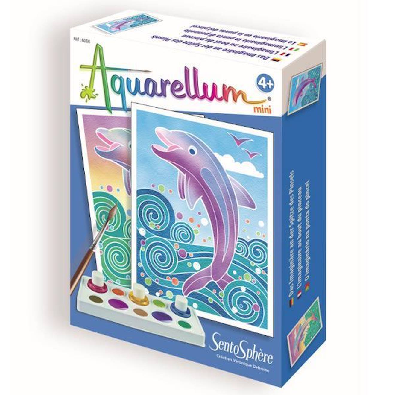 Coffret Aquarellum Mini Dauphin Sentosphere - Jouet Créatif Mixte Pour Enfants De 3 Ans Et Plus Bleu