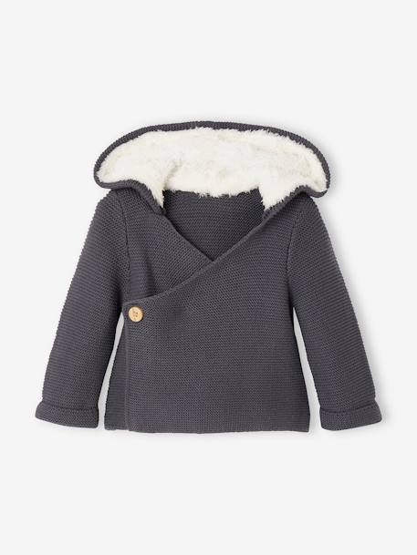 Bébé-Pull, gilet, sweat-Cardigan avec capuche doublée fausse fourrure bébé