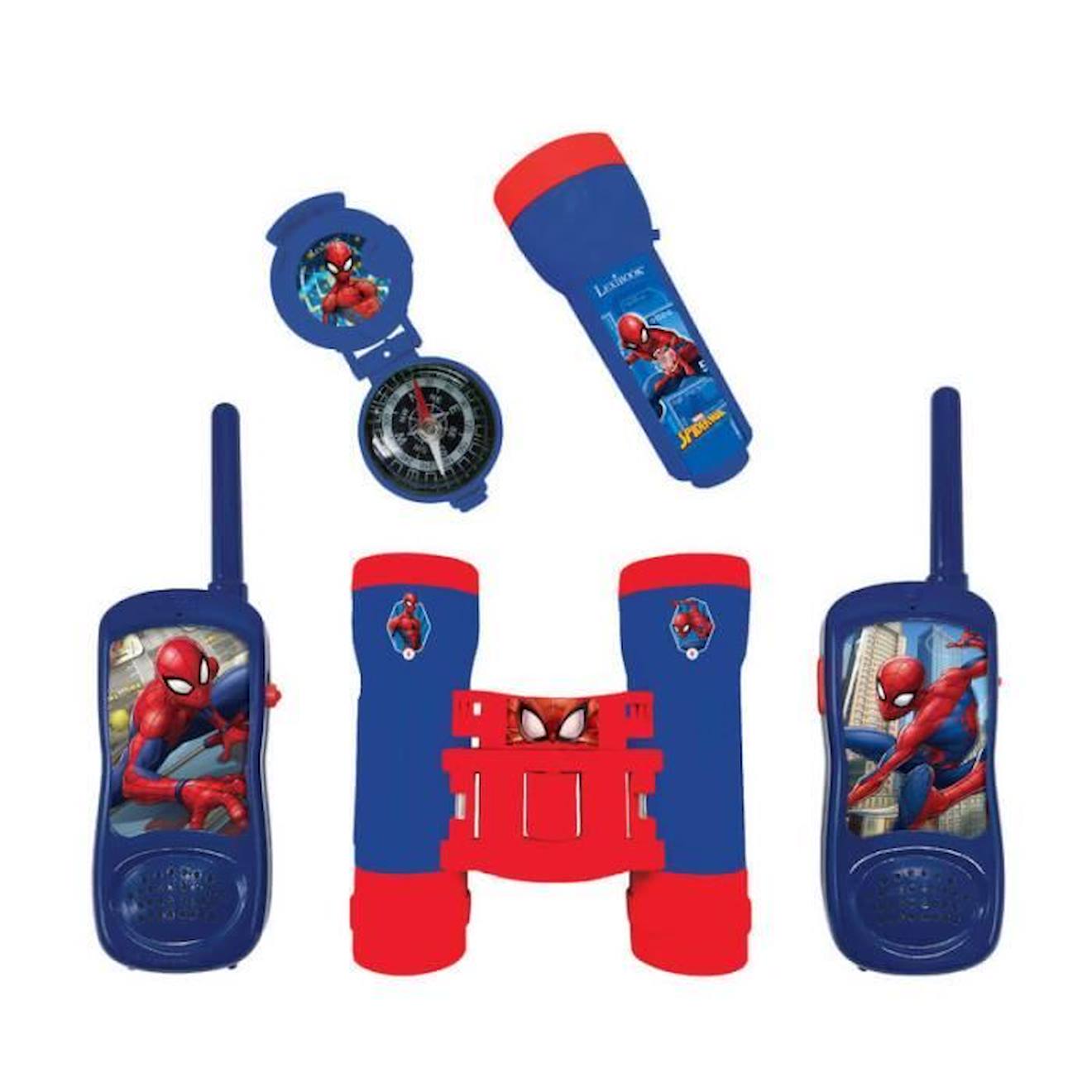 Kit D'aventurier Spider-man - Talkie-walkies, Jumelles, Lampe Torche Et Boussole Bleu