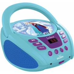 Jouet-Jeux éducatifs-Jeux scientifiques et multimédia-Lecteur CD portable - LEXIBOOK - Reine des Neiges - Microphone - Entrée audio auxiliaire - Bleu