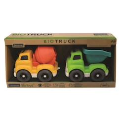Jouet-Jeux d'imagination-Pack de véhicules de chantiers en fibres de blé, recyclable et biodégradable