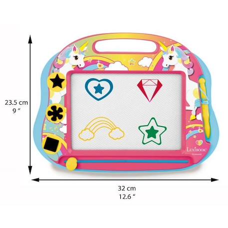 Ardoise magique Licorne format A5 avec accessoires magnétiques pour dessiner en couleurs - LEXIBOOK ROSE 4 - vertbaudet enfant 