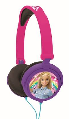 Jouet-Jeux éducatifs-Casque audio filaire pour enfants Barbie - LEXIBOOK - Limitation de volume d'écoute - Rose