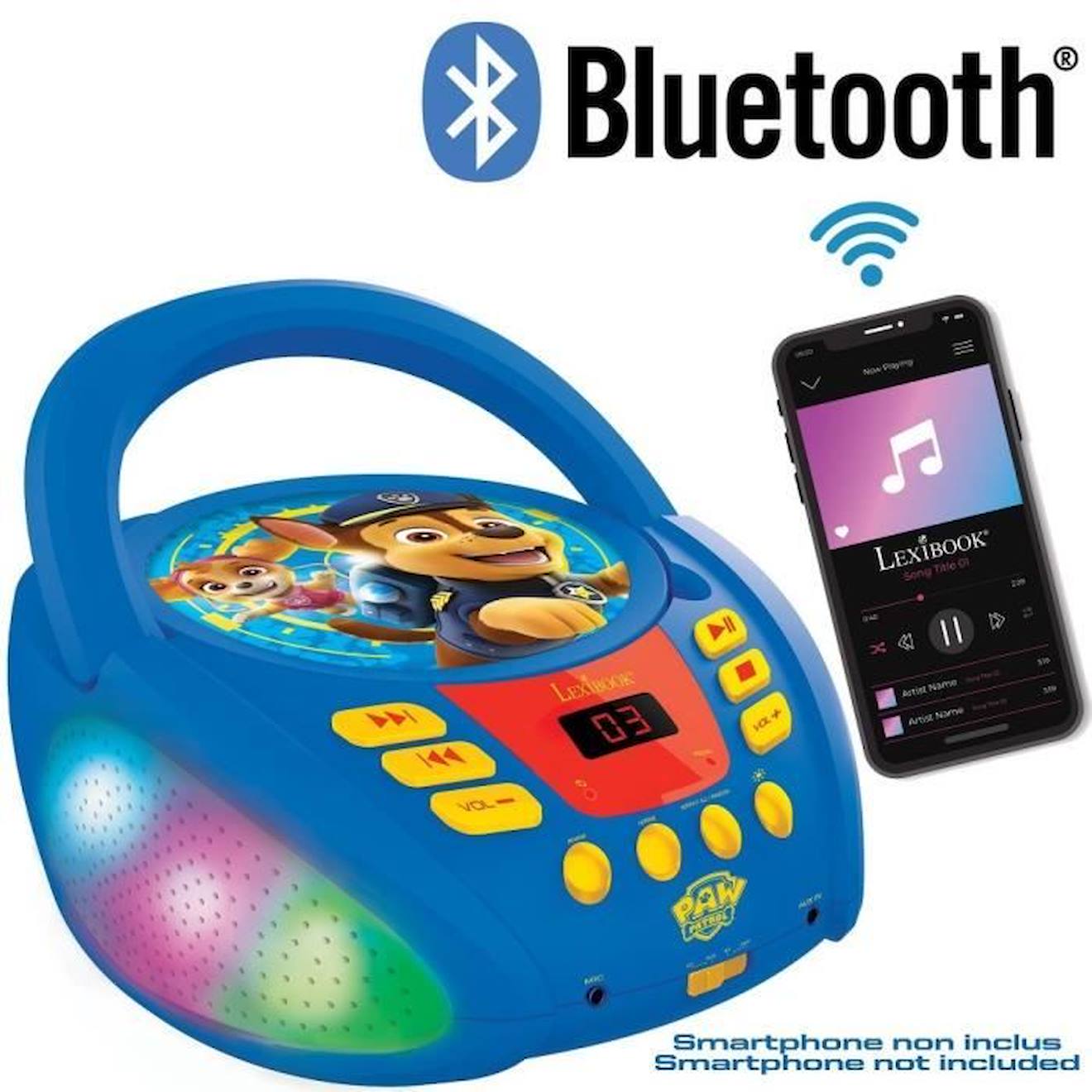 LEXIBOOK Lecteur CD enfant Bluetooth Pat Patrouille effets