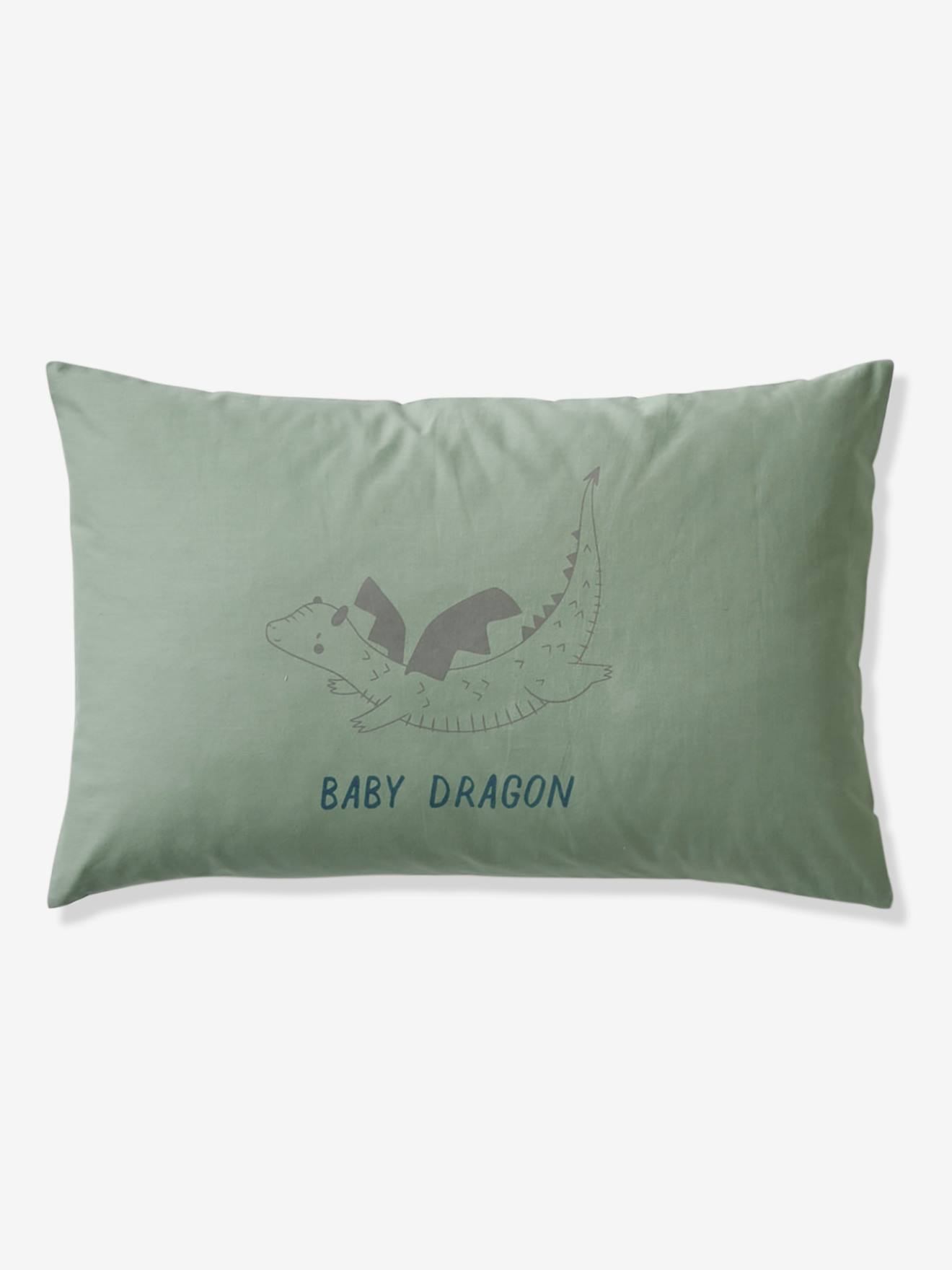 Taie d'oreiller bébé DRAGON vert