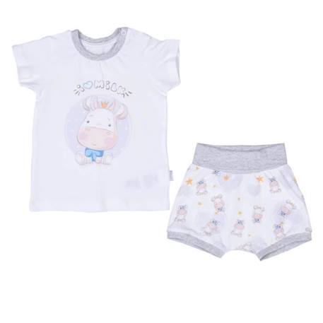 Bébé-Ensemble t-shirt et short bébé en coton bio, Milk