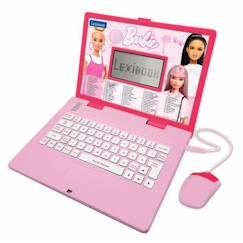 Jouet-Jeux éducatifs-Jeux scientifiques et multimédia-Ordinateur éducatif bilingue Barbie - LEXIBOOK - 124 Activités - Enfant - Rose et blanc