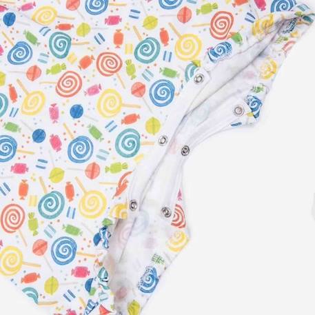Combishort bébé fille en coton bio, Candy Multicolore BLANC 3 - vertbaudet enfant 