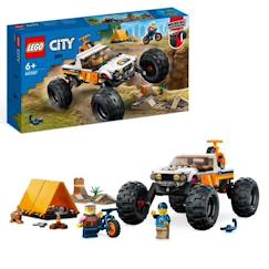 LEGO® City 60387 Les Aventures du 4x4 Tout-Terrain, Jouet Monster Truck, Jeu Camping  - vertbaudet enfant