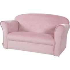 Chambre et rangement-Chambre-Chaise, tabouret, fauteuil-ROBA Mini Canapé Enfant en Velours Lil Sofa - Dossier Confortable avec Accoudoirs - Rose