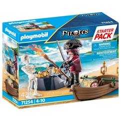 -PLAYMOBIL - 71254 - Les Pirates - Starter Pack Pirate et barque - 42 pièces - Pour enfants de 4 ans et plus