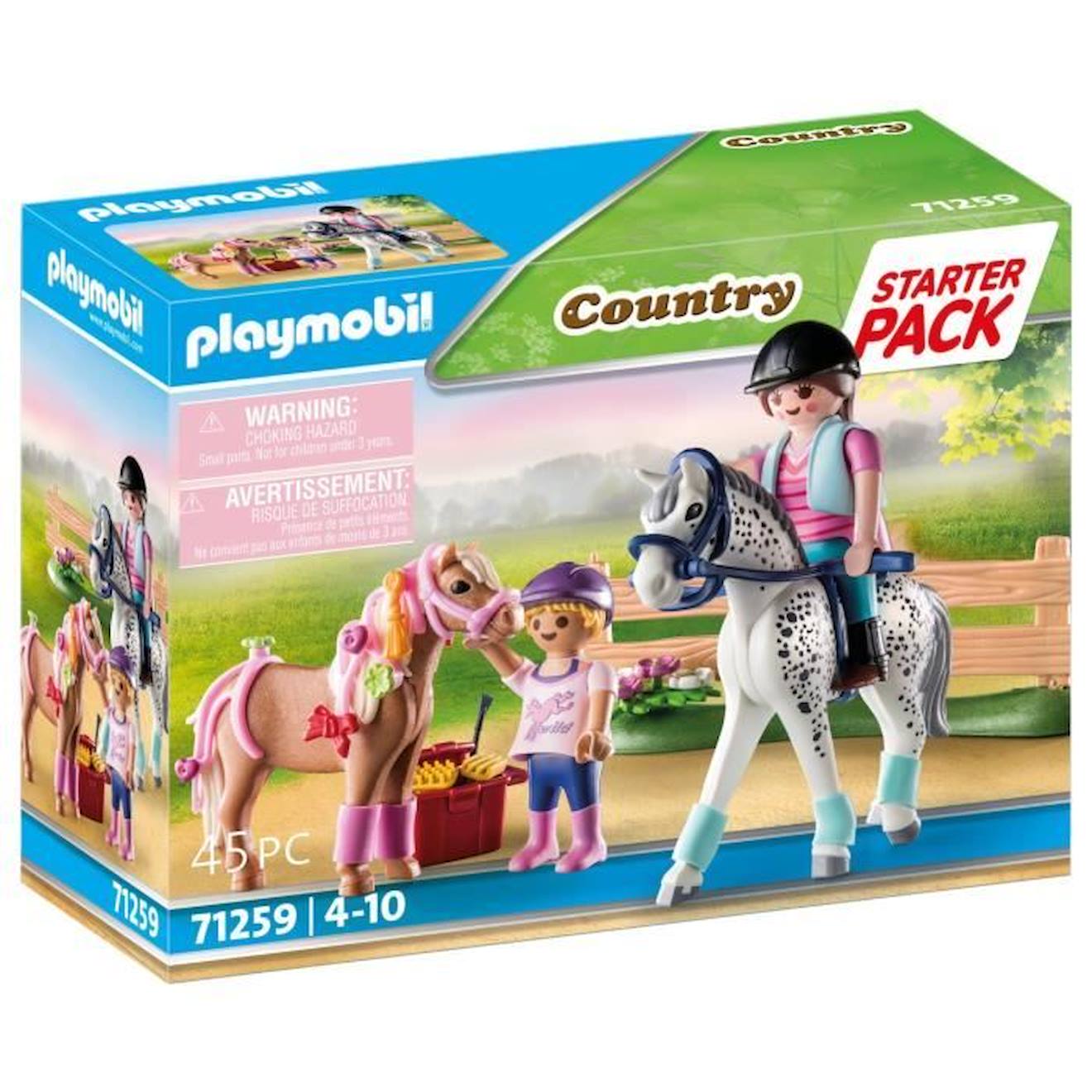 Playmobil - 71259 - Country - Starter Pack - Cavaliers Et Chevaux Bleu