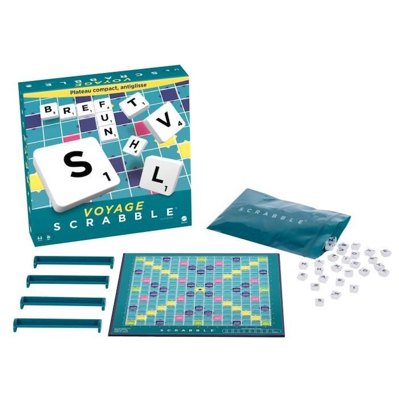 Mattel Games - Scrabble Voyage - Jeu De Société Et De Lettres - 2 À 4 Joueurs - Dès 10 Ans Vert