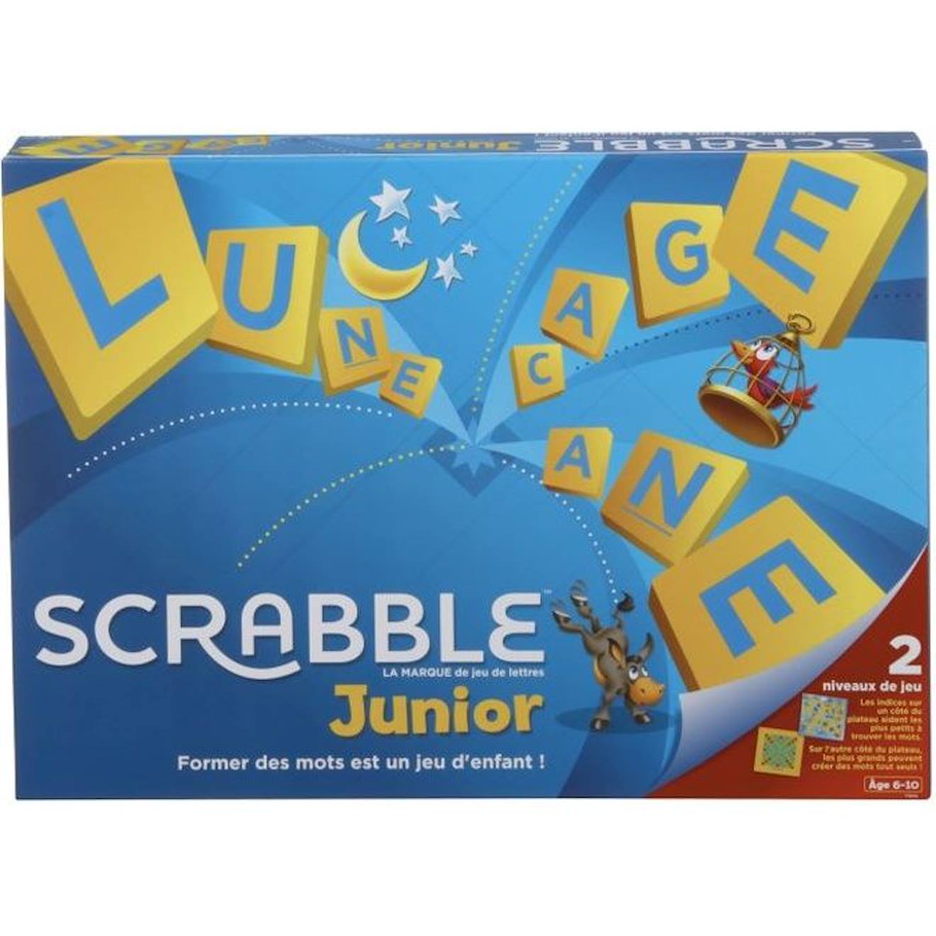 Mattel Games - Scrabble Junior - Jeu De Société Et De Lettres - 2 À 4 Joueurs - Dès 6 Ans Bleu