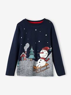 -T-shirt de Noël motif bonhomme de neige garçon