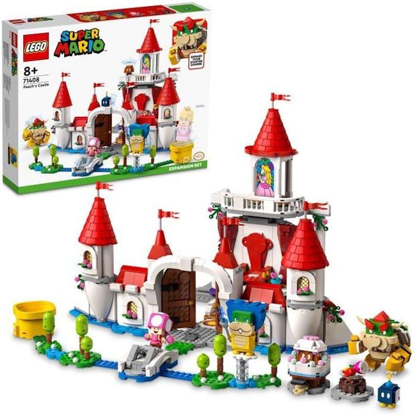 LEGO 71408 Super Mario Ensemble d'Extension Le Château de Peach, Jouet  Château Fort, Figurine Bowser, Toadette, Enfant 8 Ans blanc - Lego